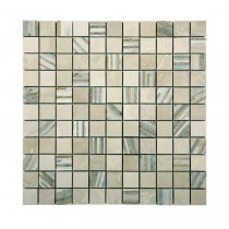 Marble Mosaic Multi Brown Bamboo 25x25