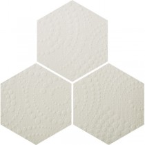 3D Hexagon Tile Crema Luna Circle