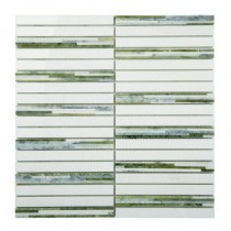 Marble Mosaic Multi Green Bamboo 15x150
