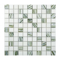 Marble Mosaic Multi Green Bamboo 25x25