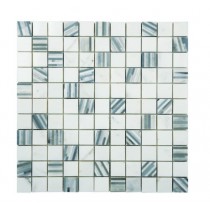 Marble Mosaic Carrara Multi Grey Bamboo 25x25