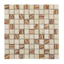 Marble Mosaic Multi Travertine Bamboo 25x25