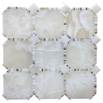 Waltz Mosaic White Onyx Octagon